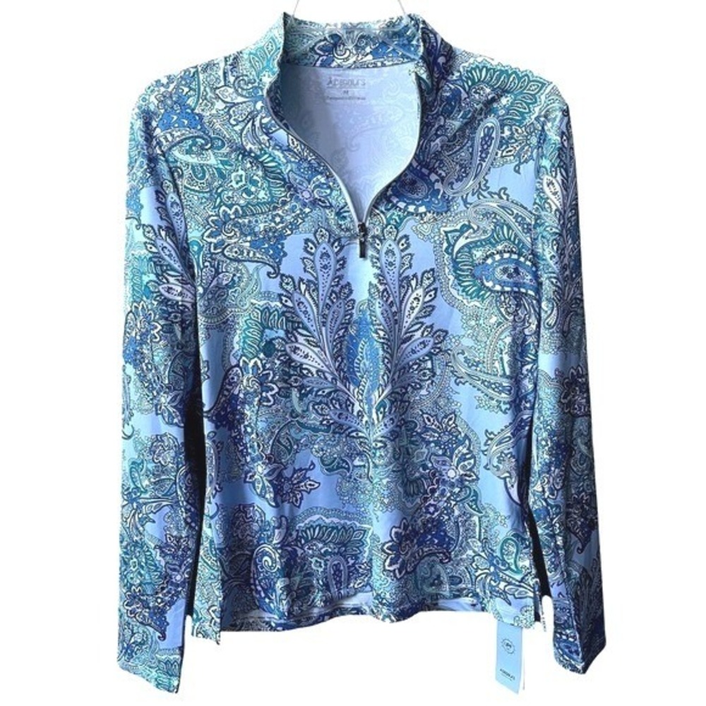 ACEGOLFS Long Sleeve Pretty Feminine Pullover Top Womens Medium UPF 50 NWT
